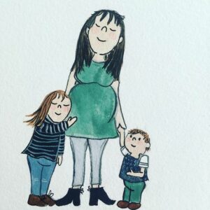 Gezinsportret handgetekend A5